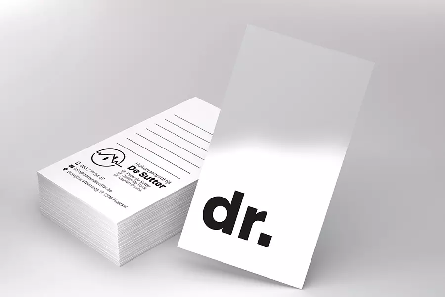 ontwerp visitekaartjes dokter de sutter